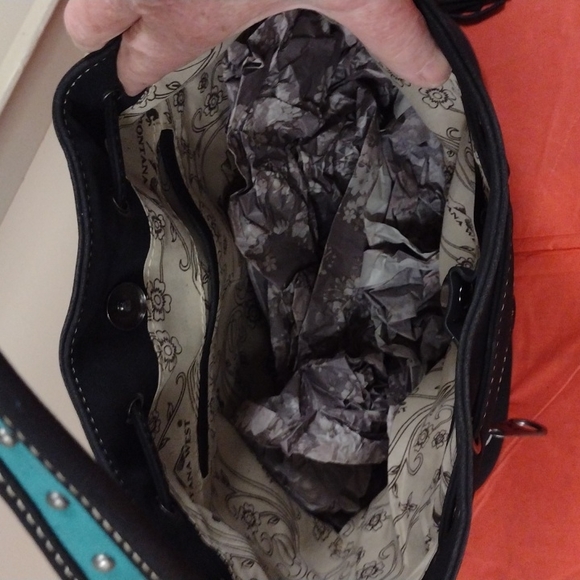 NWT Montana West Drawstring Fringe Hobo shoulder bag - Picture 4 of 7